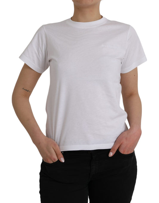 T-shirt a maniche corte con scollo rotondo in cotone bianco Balenciaga