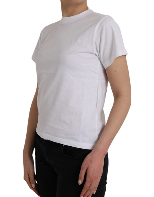 T-shirt a maniche corte con scollo rotondo in cotone bianco Balenciaga