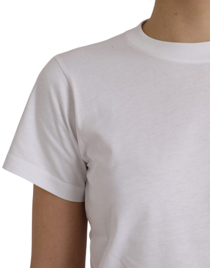 T-shirt a maniche corte con scollo rotondo in cotone bianco Balenciaga