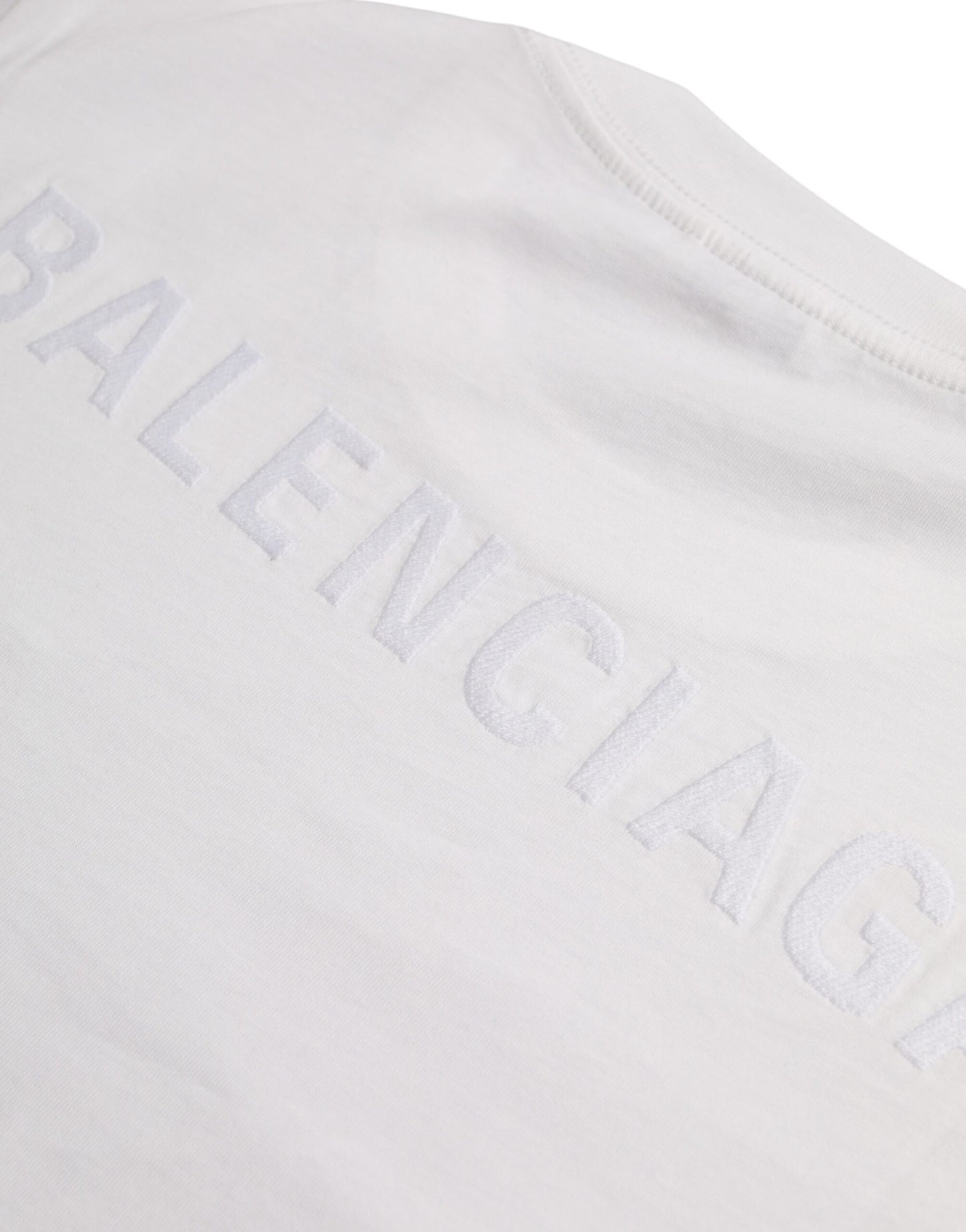T-shirt a maniche corte con scollo rotondo in cotone bianco Balenciaga