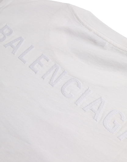 T-shirt a maniche corte con scollo rotondo in cotone bianco Balenciaga