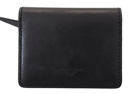 Portafoglio da donna Dolce &amp; Gabbana in pelle nera con tracolla a libro