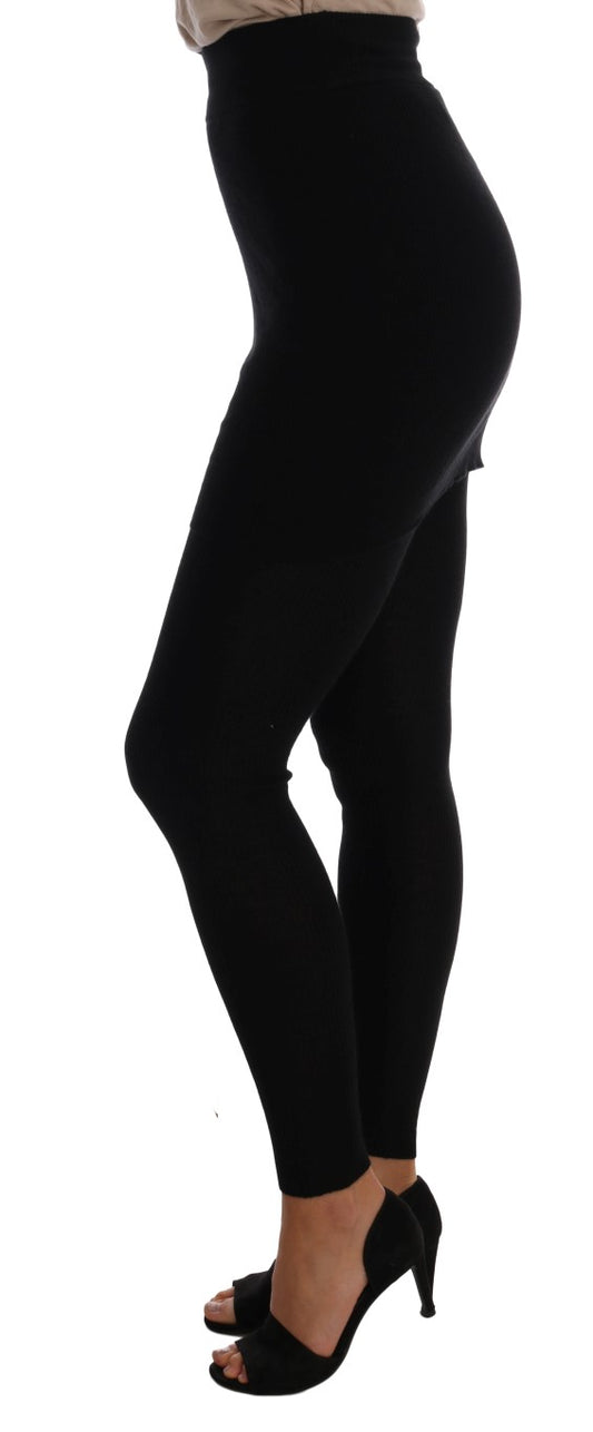 Calze elasticizzate in seta e cashmere nero Dolce &amp; Gabbana