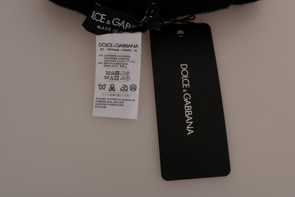 Calze elasticizzate in seta e cashmere nero Dolce &amp; Gabbana