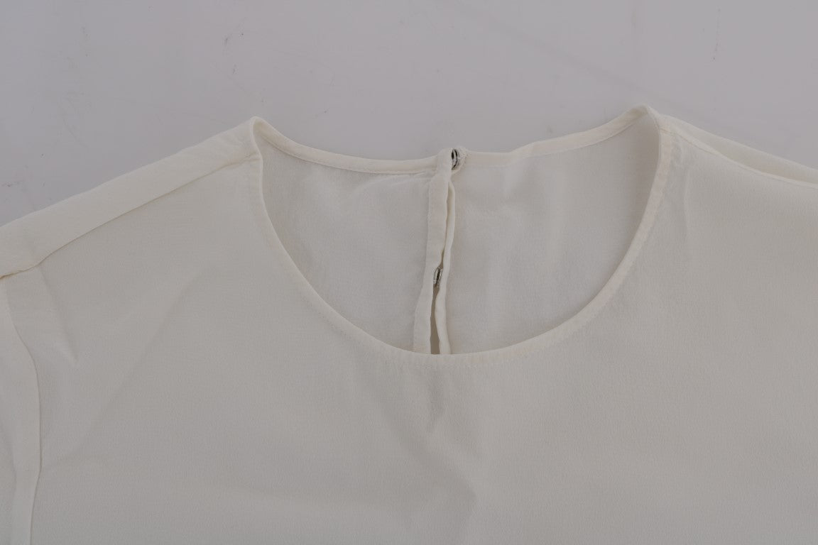 Dolce &amp; Gabbana Camicia in seta bianca ITALIA IS LOVE