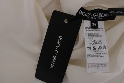 Dolce &amp; Gabbana Camicia in seta bianca ITALIA IS LOVE
