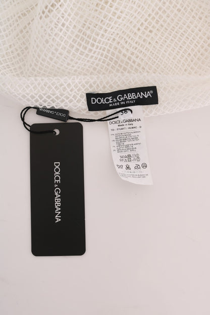 Dolce & Gabbana Canotta in rete bianca Top trasparente