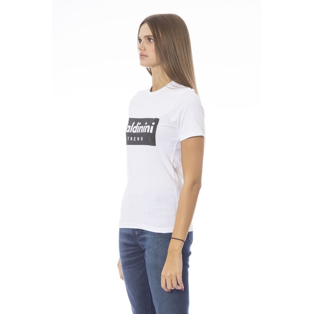 T-shirt da donna in cotone bianco Baldinini Trend