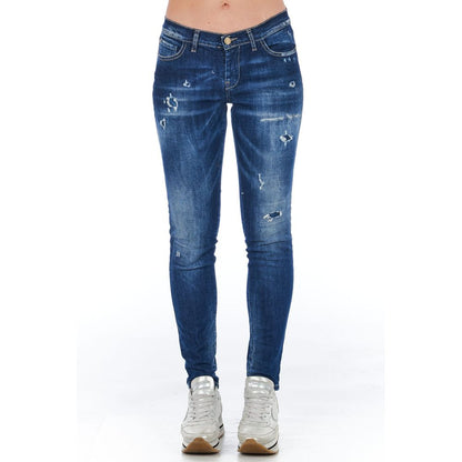 Jeans da donna in cotone blu Frankie Morello