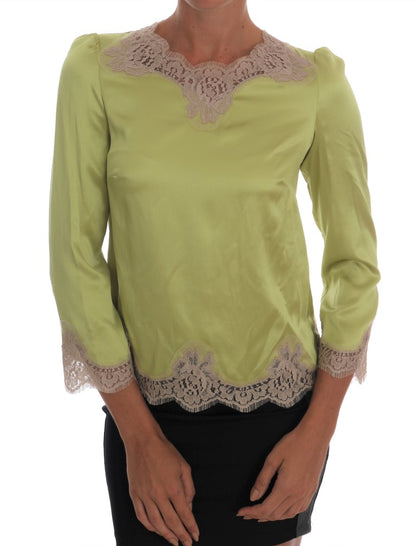 Dolce &amp; Gabbana Top in seta elasticizzata verde