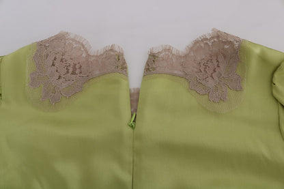 Dolce &amp; Gabbana Top in seta elasticizzata verde
