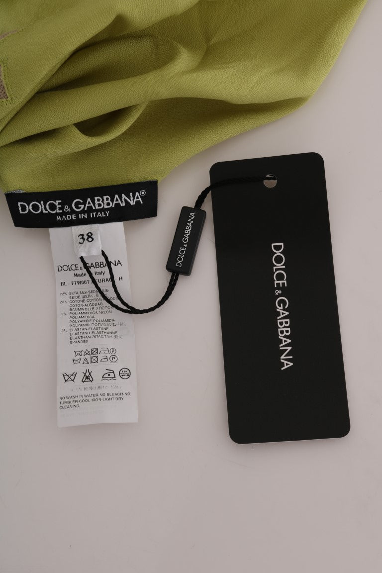 Dolce &amp; Gabbana Top in seta elasticizzata verde