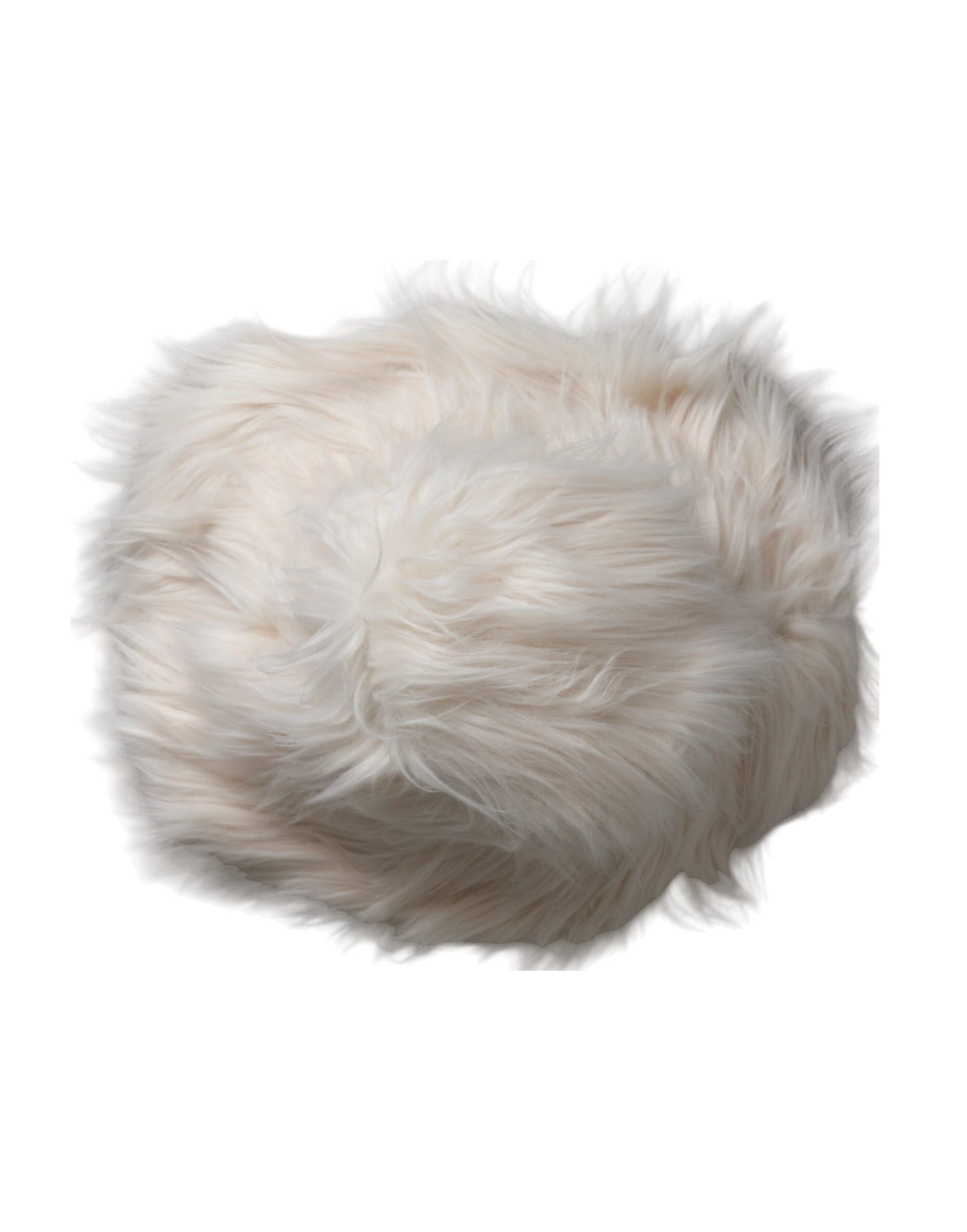 Cappello da pescatore da donna Dolce &amp; Gabbana in pelliccia acrilica bianco sporco