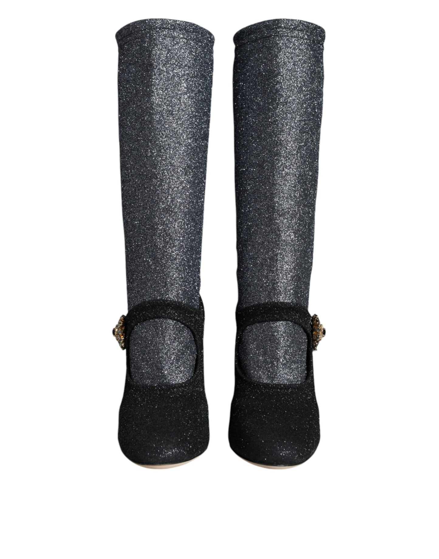 Dolce &amp; Gabbana - Stivaletti Mary Jane con cristalli neri
