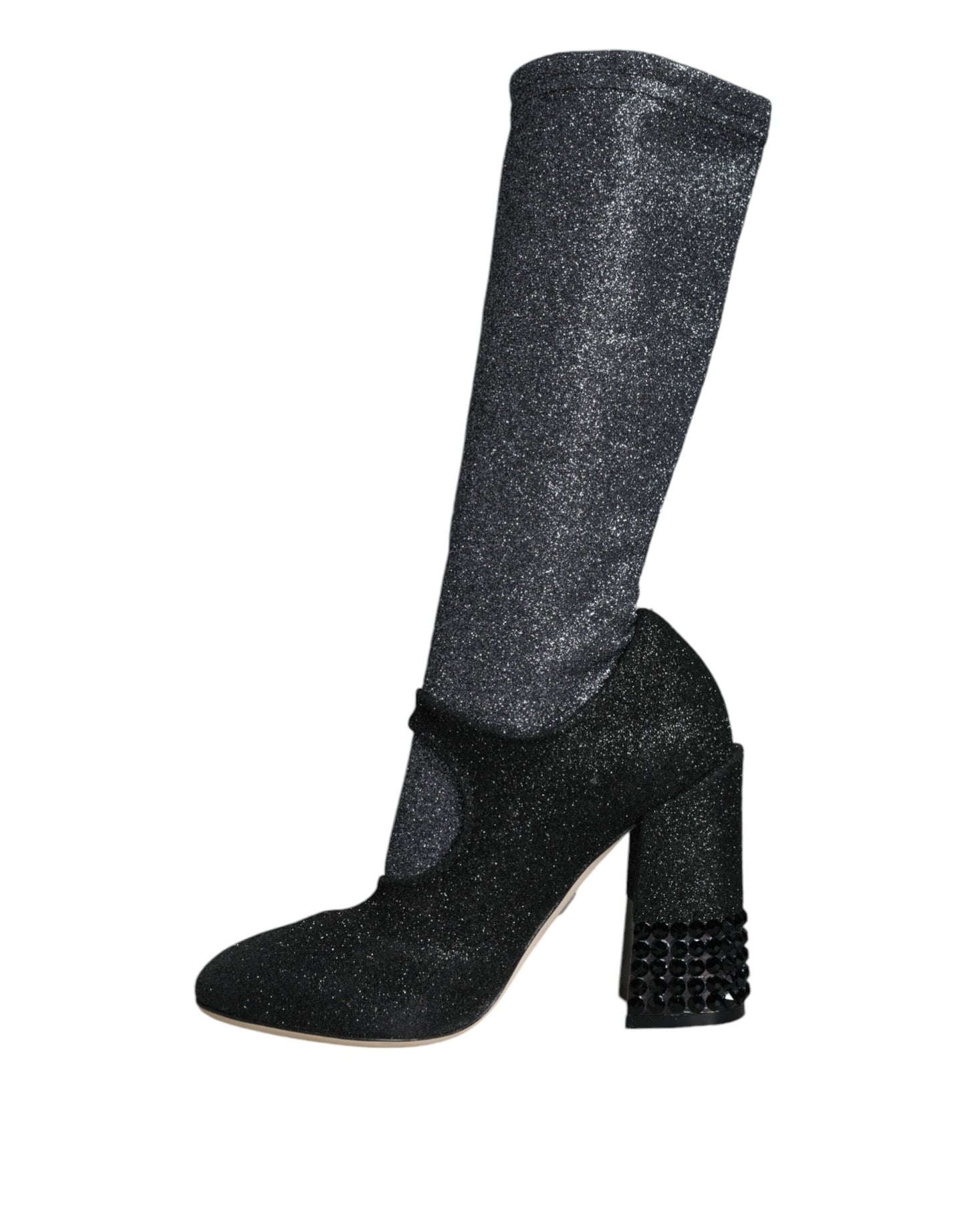 Dolce &amp; Gabbana - Stivaletti Mary Jane con cristalli neri