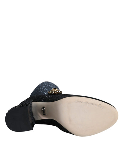 Dolce &amp; Gabbana - Stivaletti Mary Jane con cristalli neri