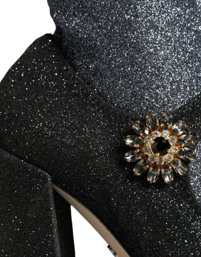 Dolce &amp; Gabbana - Stivaletti Mary Jane con cristalli neri