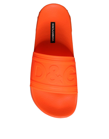 Sandali in gomma arancione Dolce &amp; Gabbana, scarpe da spiaggia
