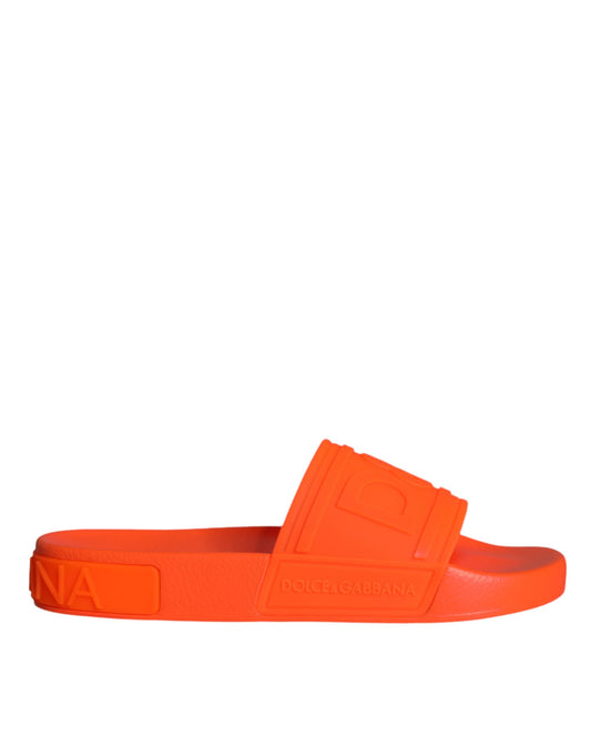 Sandali in gomma arancione Dolce &amp; Gabbana, scarpe da spiaggia