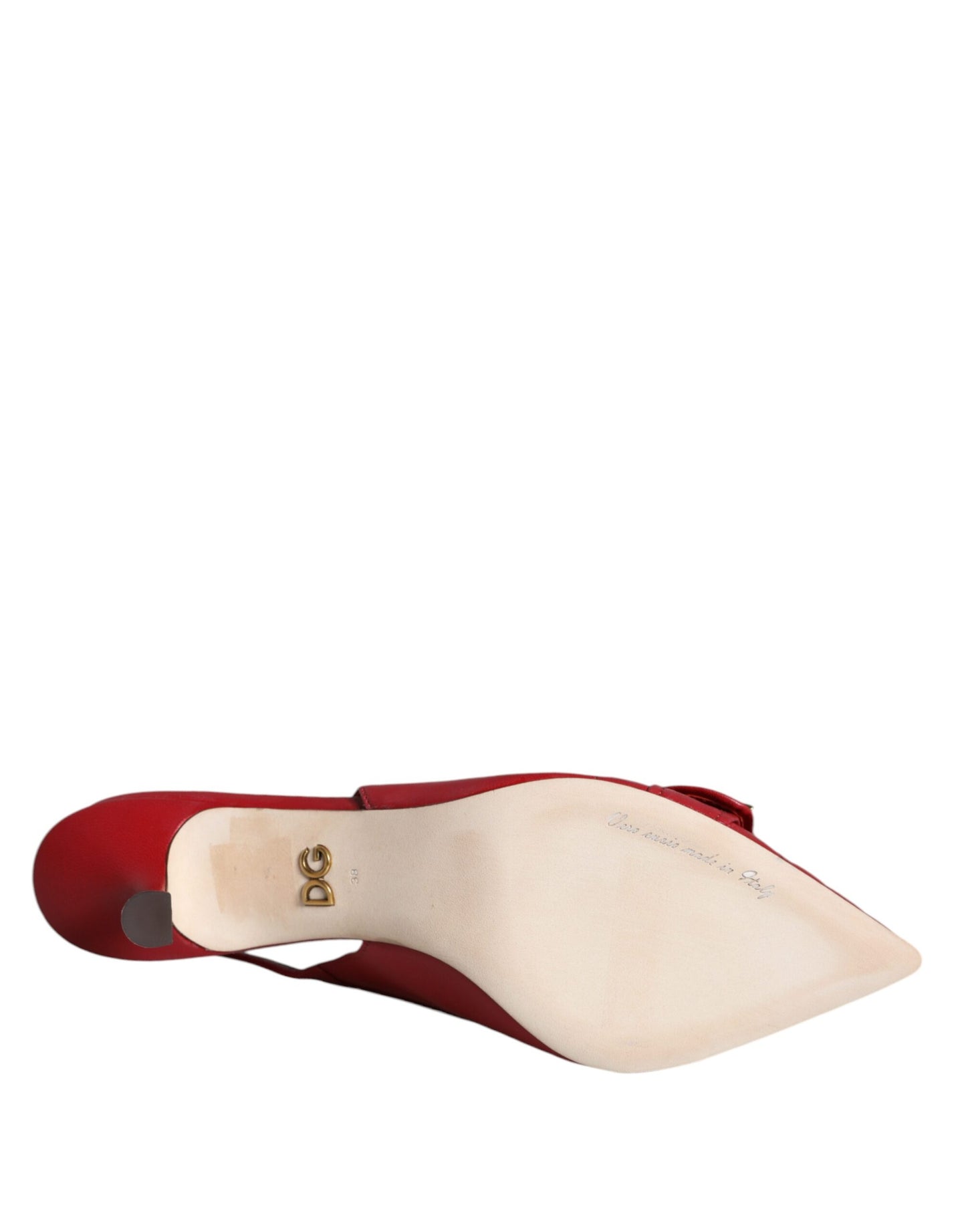 Scarpe con tacco e cinturino posteriore in pelle rossa Devotion di Dolce &amp; Gabbana