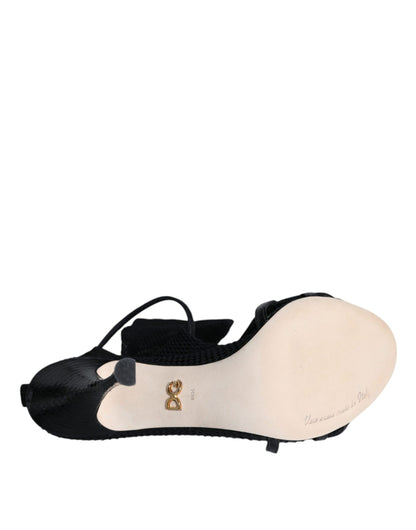 Sandali con tacco a spillo in rete nera Dolce &amp; Gabbana