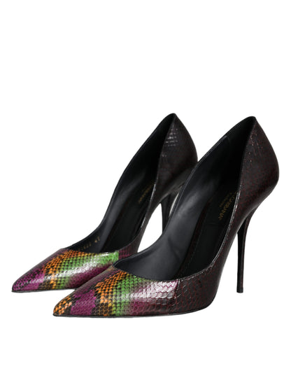 Scarpe con tacco in pelle esotica multicolore Dolce &amp; Gabbana