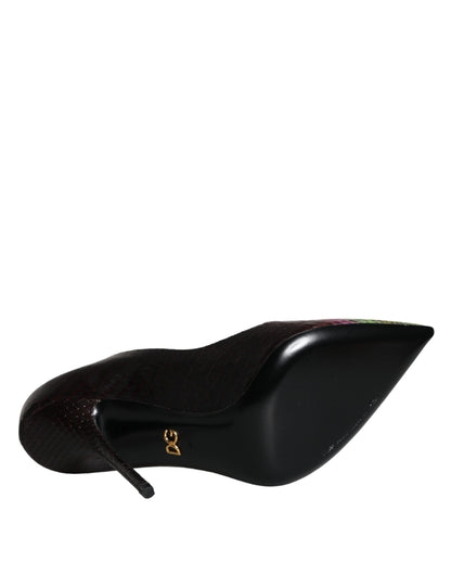 Scarpe con tacco in pelle esotica multicolore Dolce &amp; Gabbana