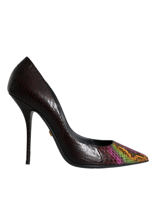 Scarpe con tacco in pelle esotica multicolore Dolce &amp; Gabbana