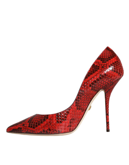 Scarpe con tacco a spillo in pelle rossa Dolce &amp; Gabbana