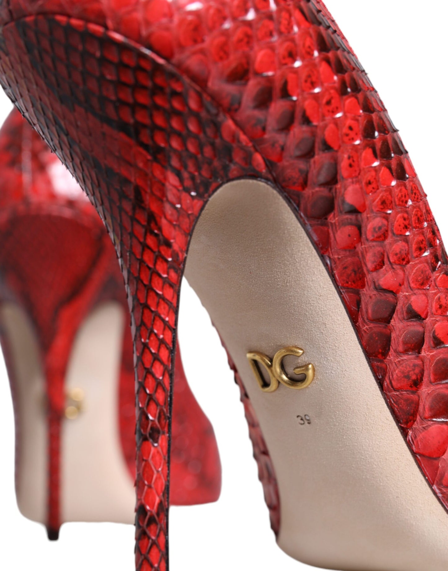 Scarpe con tacco a spillo in pelle rossa Dolce &amp; Gabbana