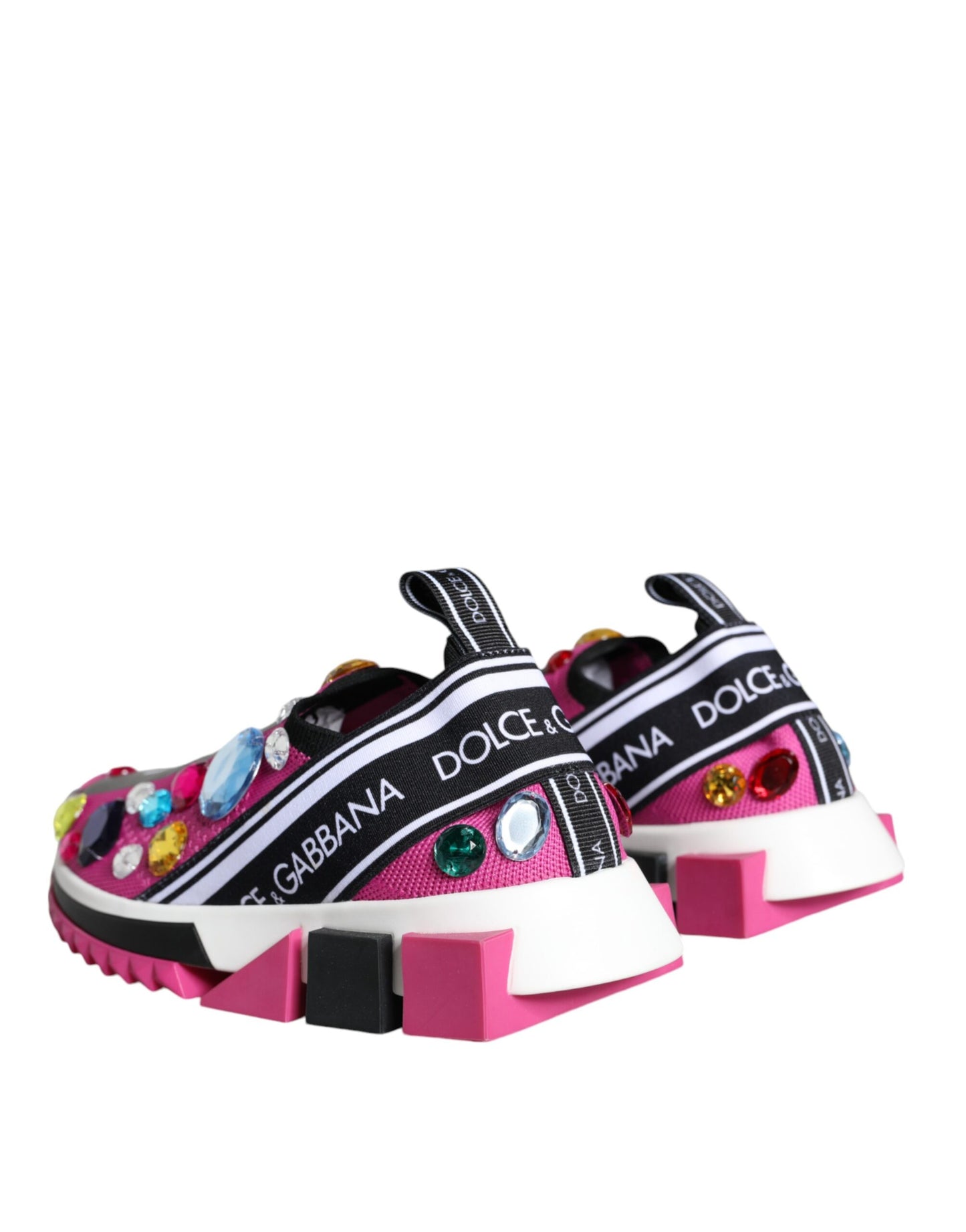 Dolce &amp; Gabbana Scarpe da ginnastica basse con cristalli rosa Sorrento