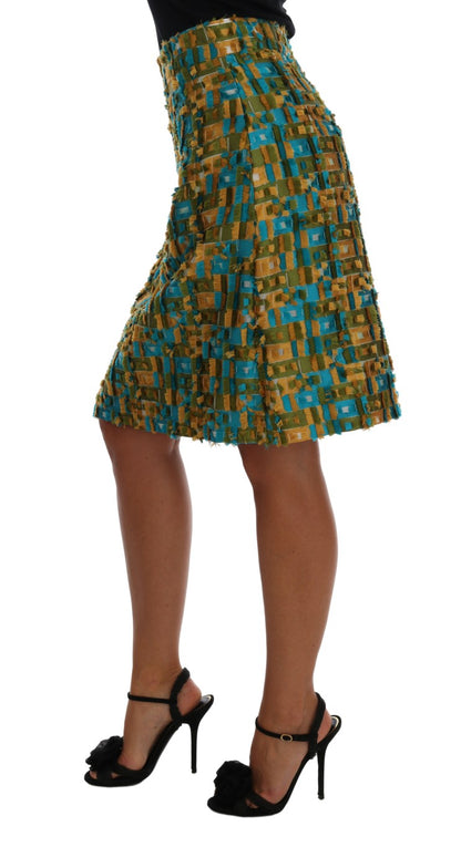 Gonna dritta a tubino in jacquard multicolore Dolce &amp; Gabbana