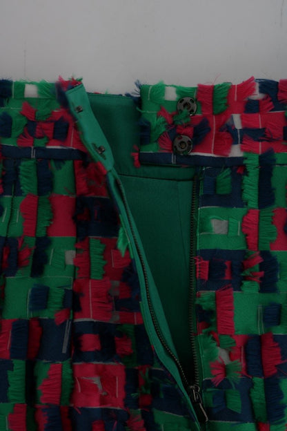 Gonna a tubino in jacquard rosa e verde Dolce &amp; Gabbana