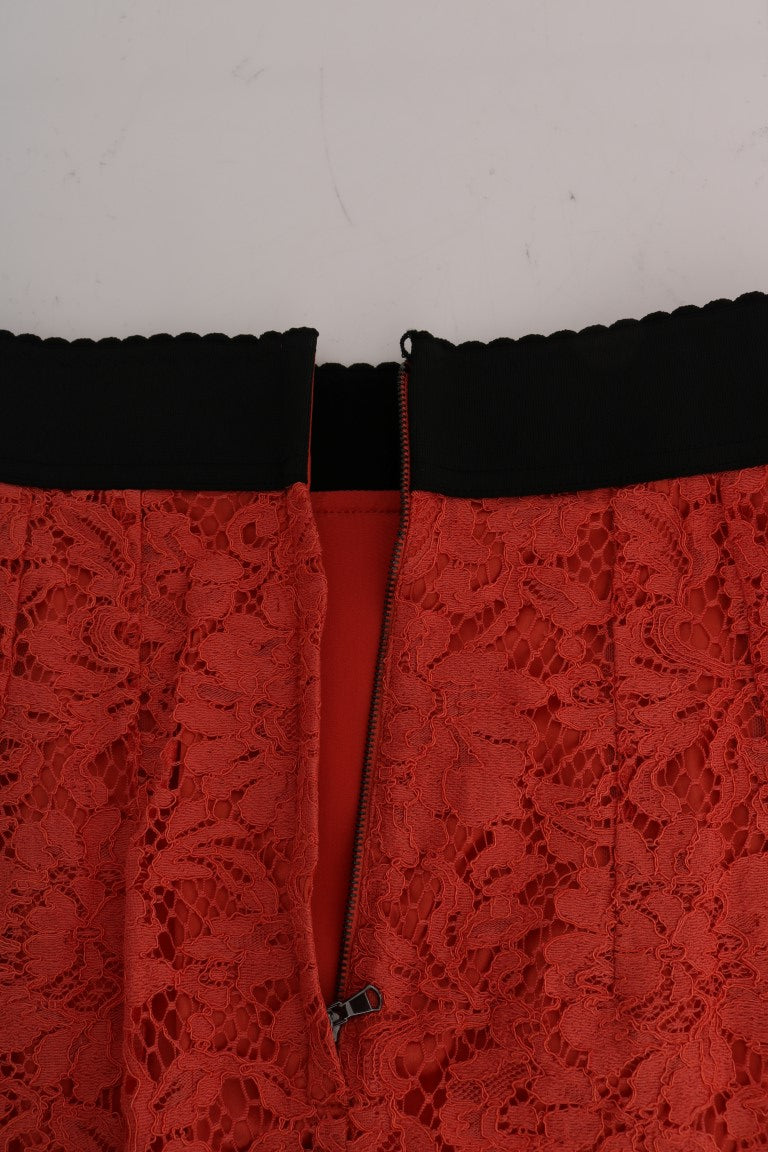 Gonna tubino in pizzo macramè arancione Dolce &amp; Gabbana