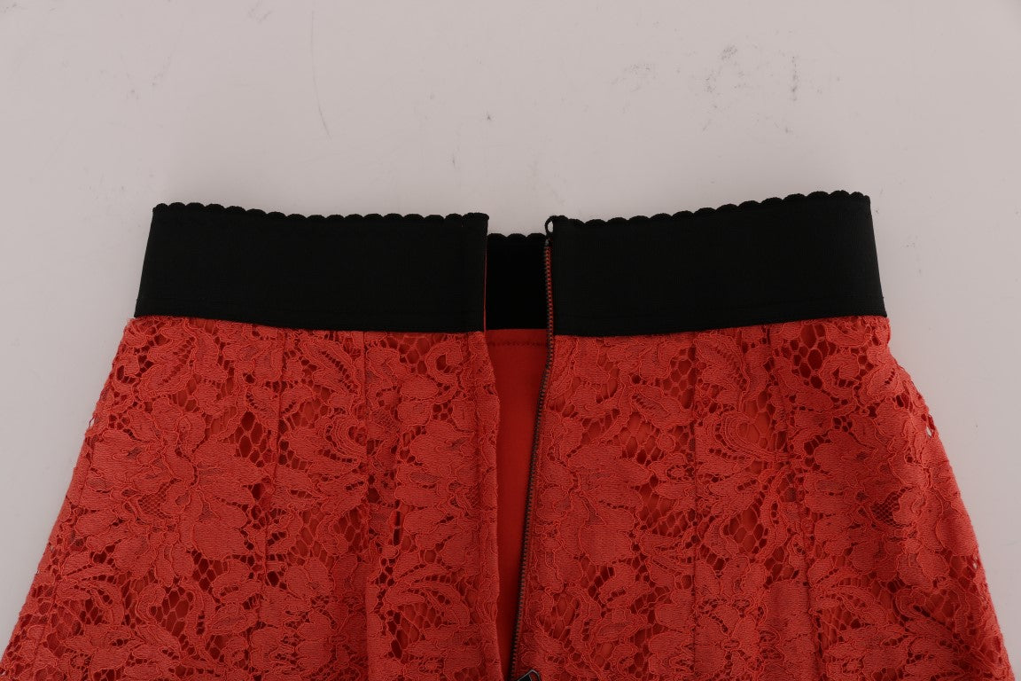 Gonna tubino in pizzo macramè arancione Dolce &amp; Gabbana