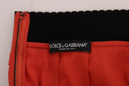 Gonna tubino in pizzo macramè arancione Dolce &amp; Gabbana