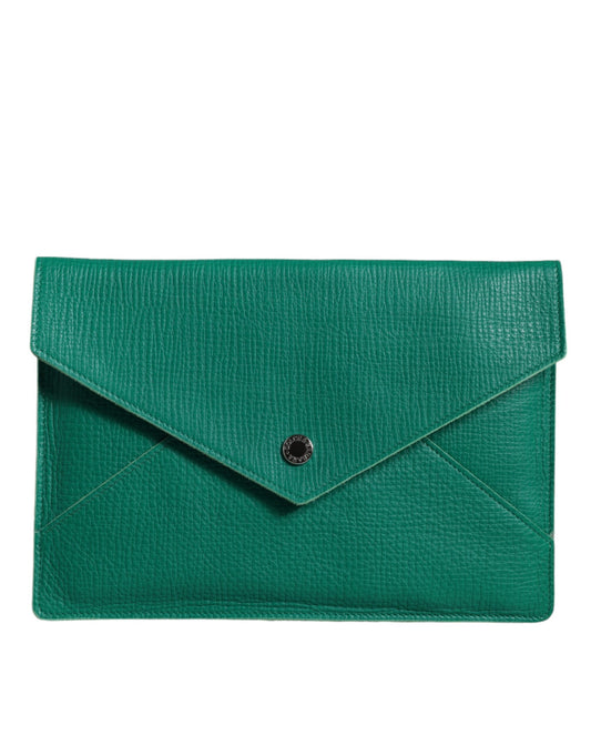 Borsa a mano Dolce &amp; Gabbana in pelle verde, pochette, mini borsa, custodia per tablet