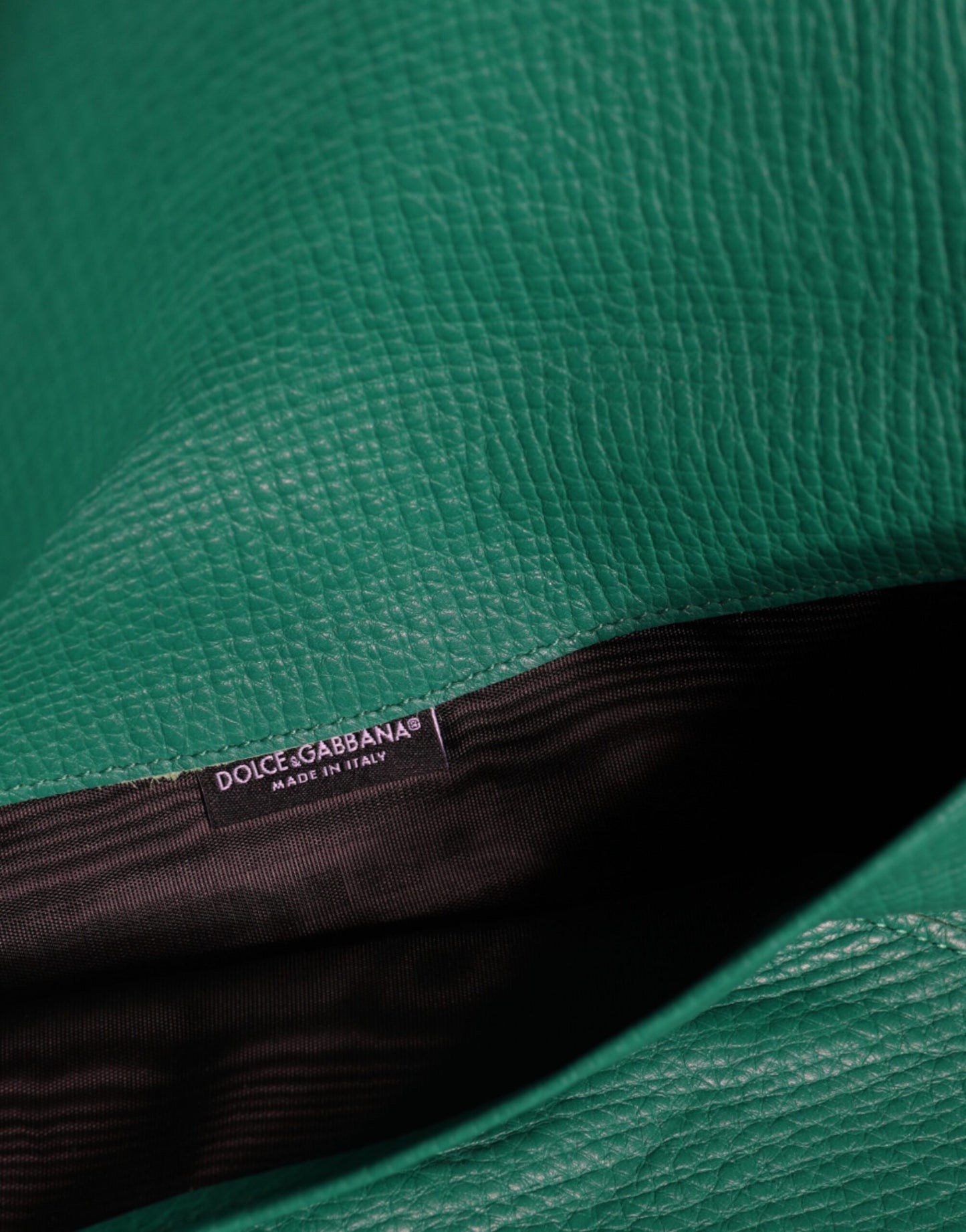 Borsa a mano Dolce &amp; Gabbana in pelle verde, pochette, mini borsa, custodia per tablet