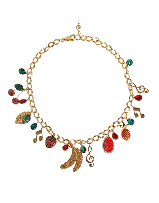 Cintura Dolce &amp; Gabbana in ottone dorato con cristalli fruttati