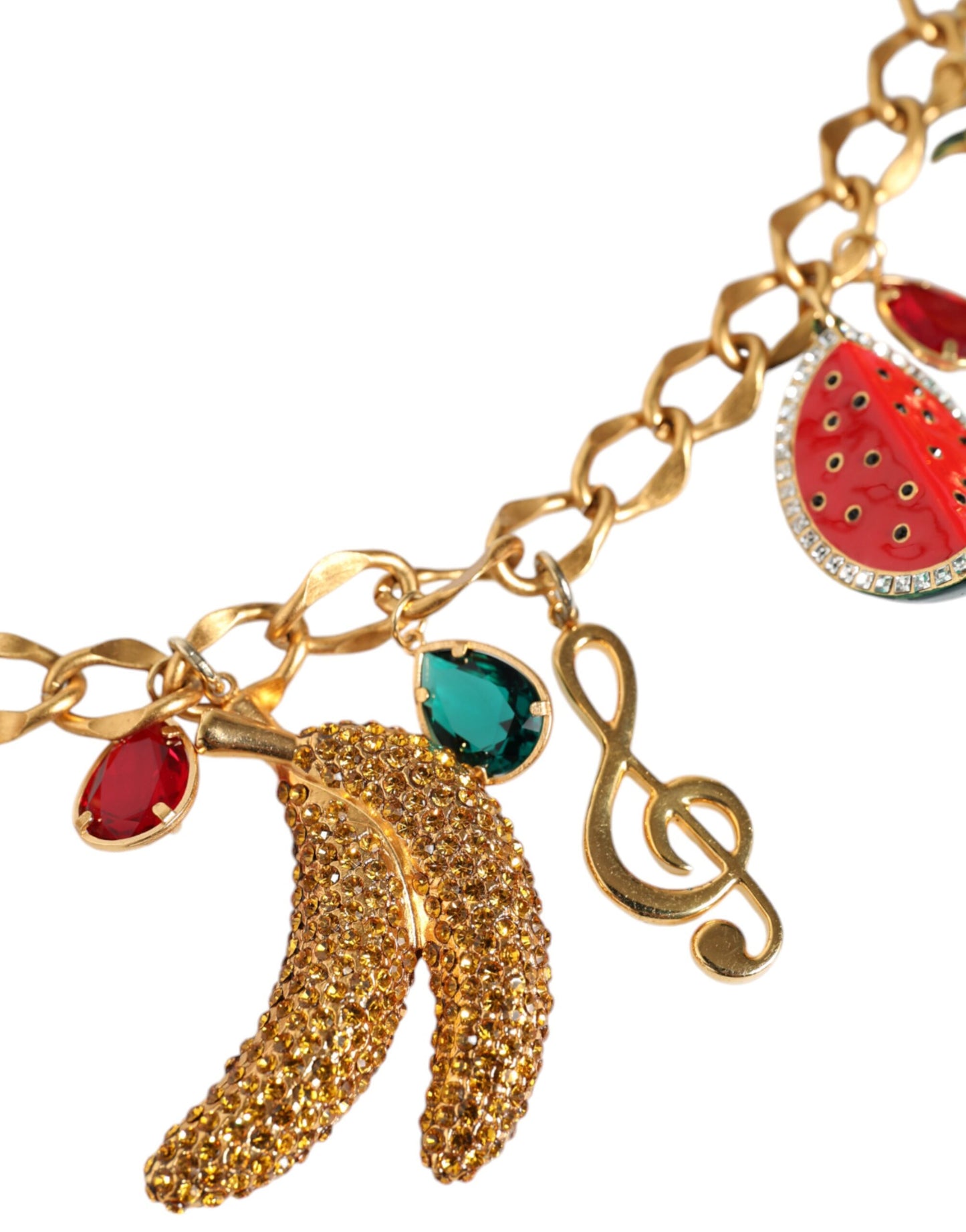 Cintura Dolce &amp; Gabbana in ottone dorato con cristalli fruttati