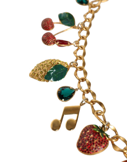 Cintura Dolce &amp; Gabbana in ottone dorato con cristalli fruttati