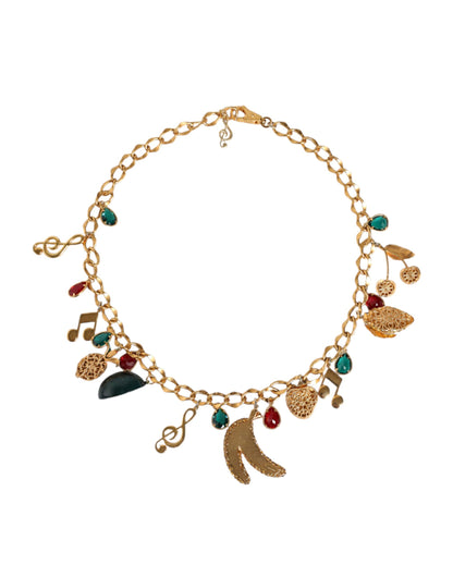 Cintura Dolce &amp; Gabbana in ottone dorato con cristalli fruttati
