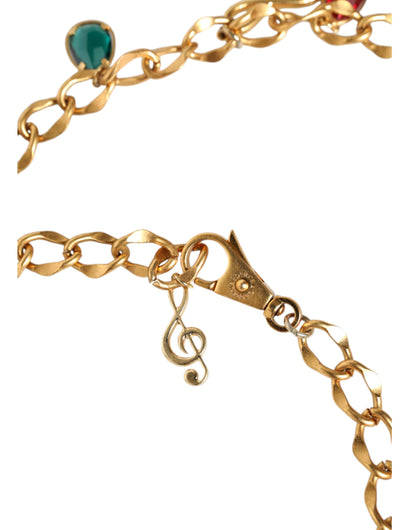 Cintura Dolce &amp; Gabbana in ottone dorato con cristalli fruttati