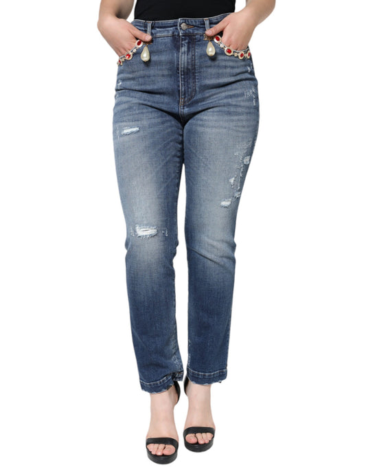 Jeans skinny in cotone blu scuro Dolce &amp; Gabbana