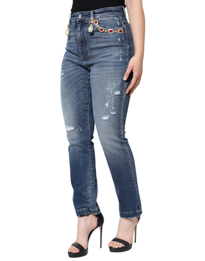 Jeans skinny in cotone blu scuro Dolce &amp; Gabbana
