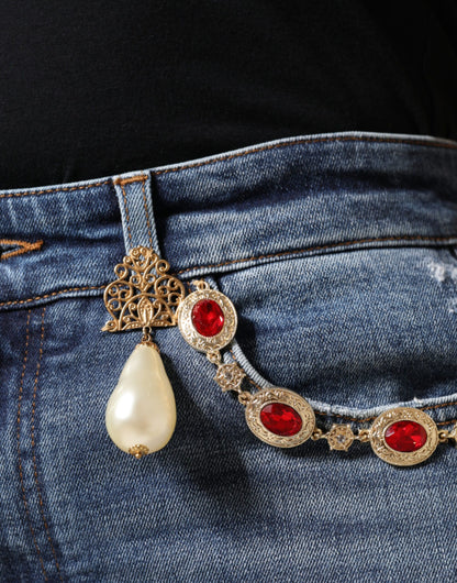 Jeans skinny in cotone blu scuro Dolce &amp; Gabbana