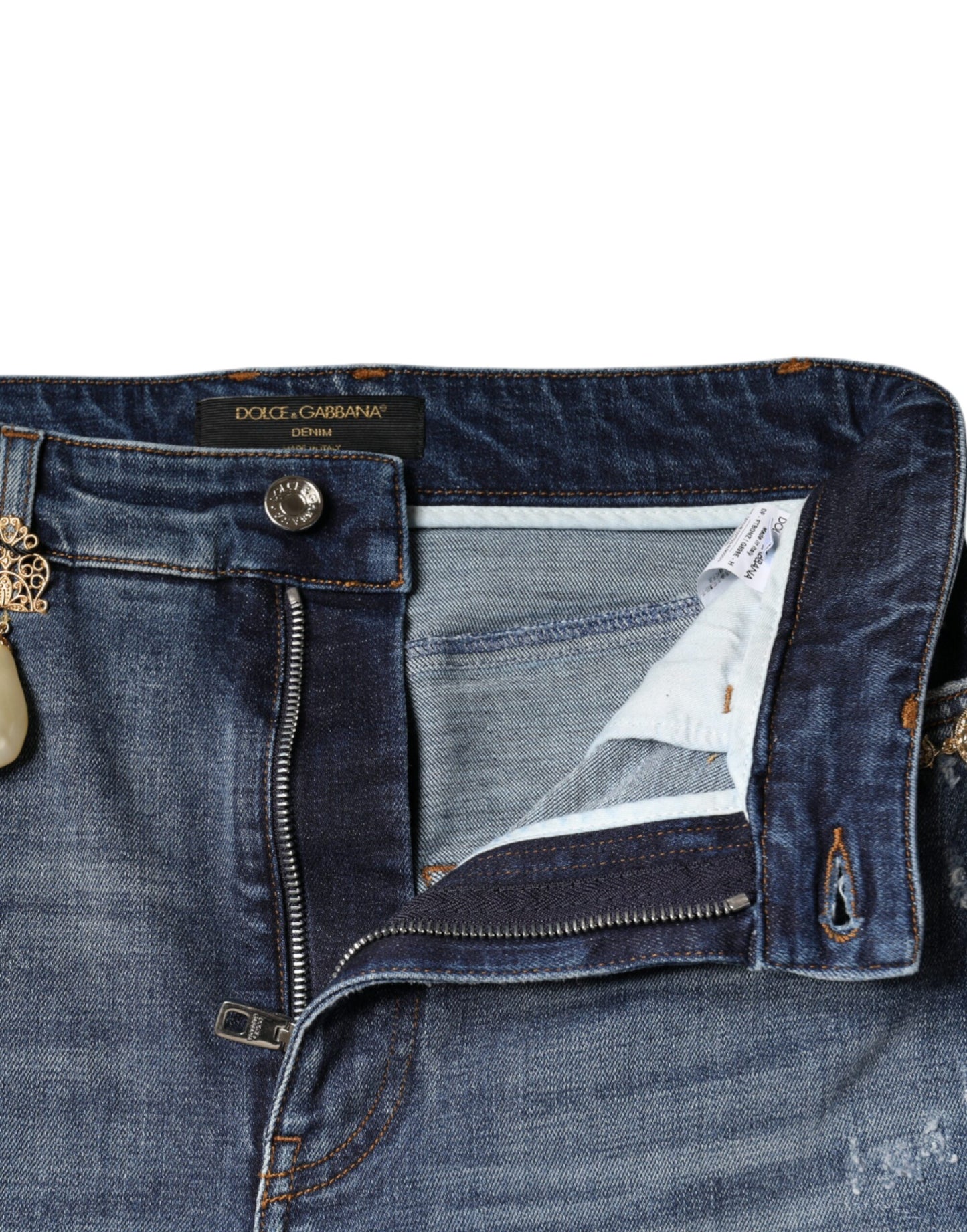 Jeans skinny in cotone blu scuro Dolce &amp; Gabbana