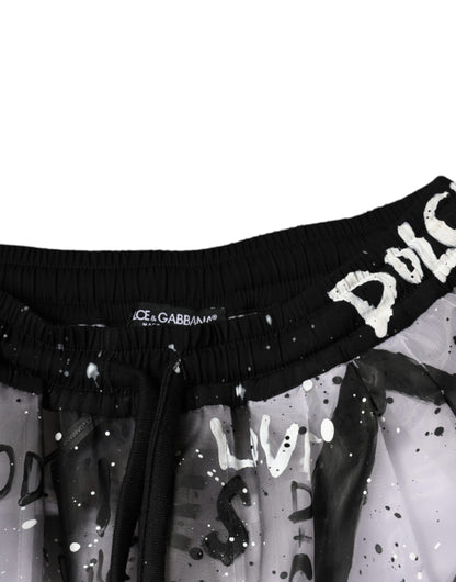 Pantaloni cargo corti Dolce &amp; Gabbana bianchi trasparenti con logo