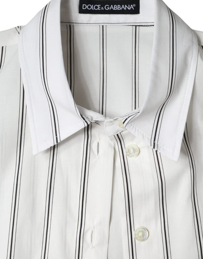 Polo a maniche corte con colletto a righe bianche Dolce &amp; Gabbana
