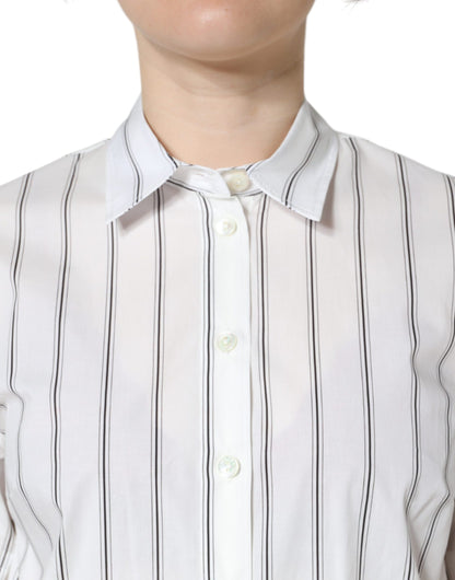 Polo a maniche corte con colletto a righe bianche Dolce &amp; Gabbana